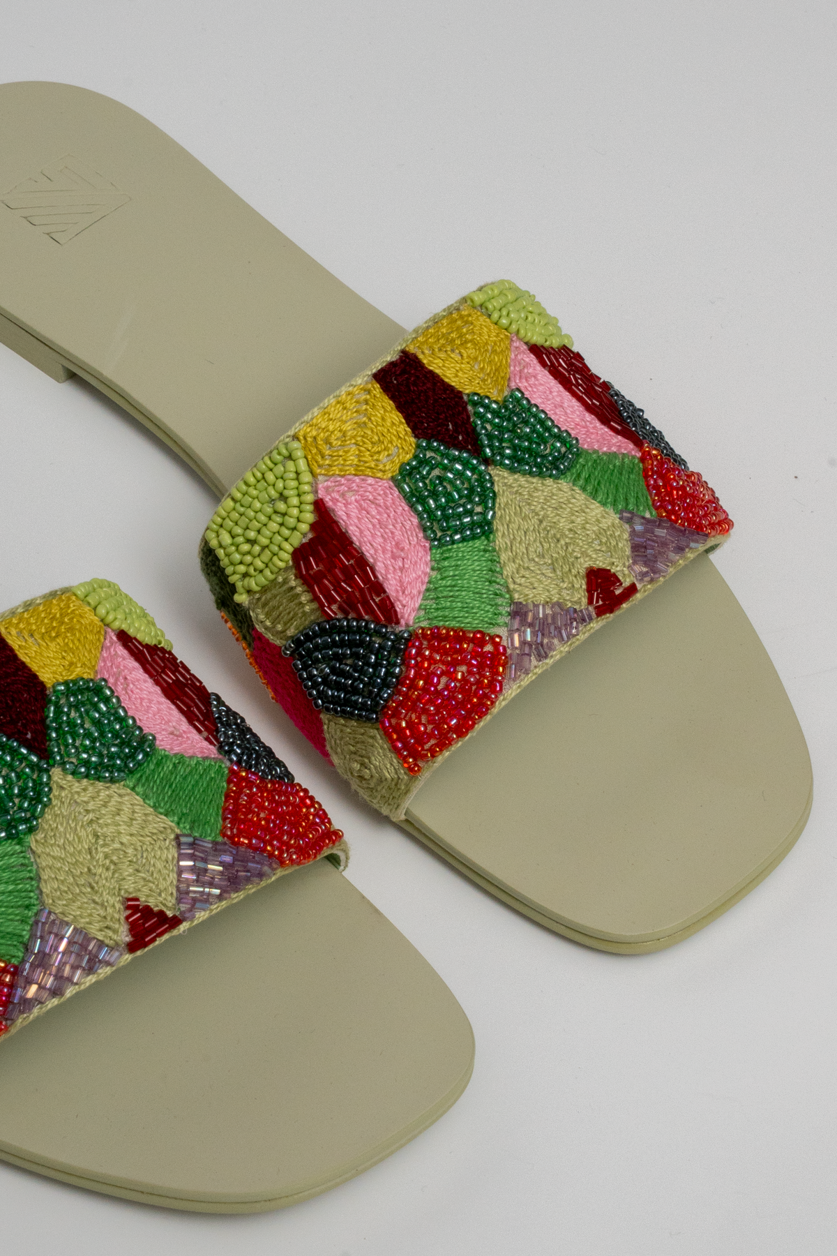 Hand-Embroidered Multicolor Flats