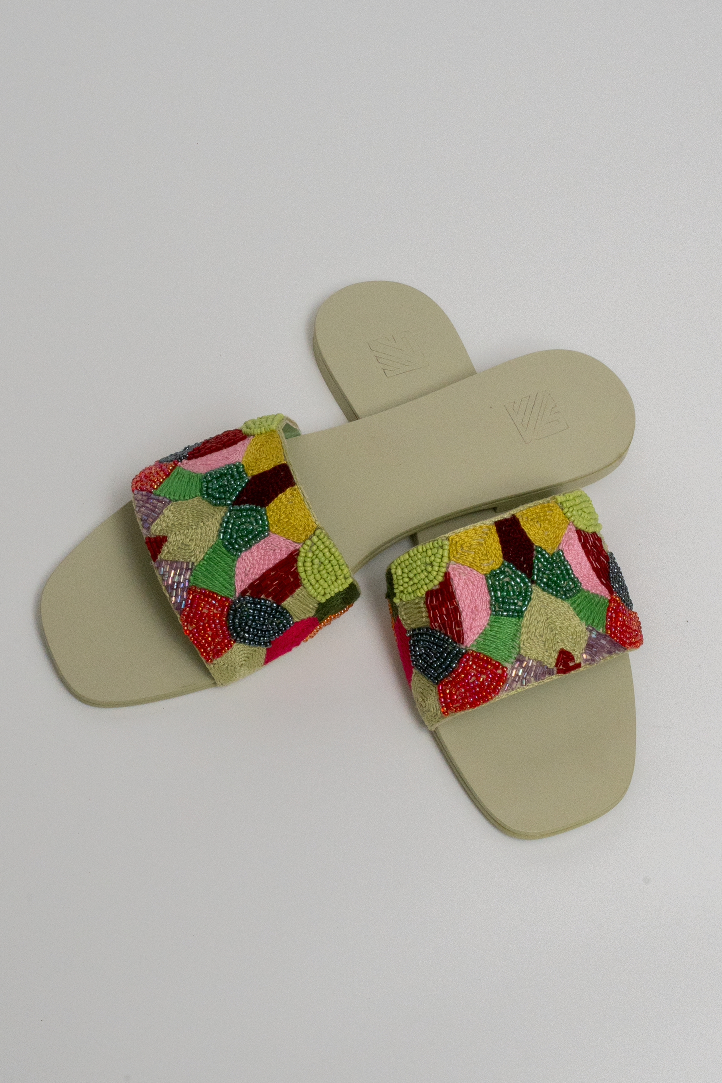 Hand-Embroidered Multicolor Flats
