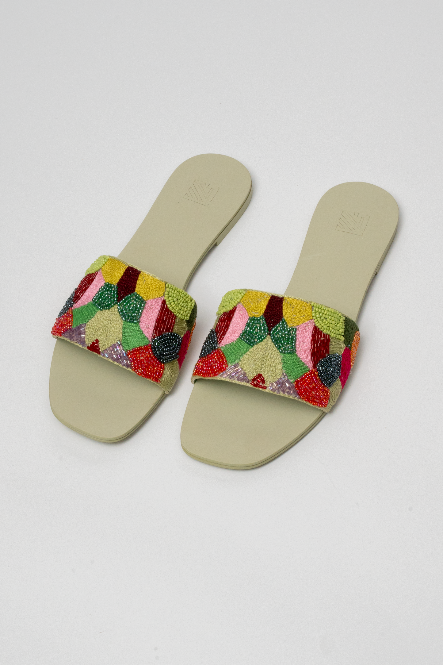 Hand-Embroidered Multicolor Flats