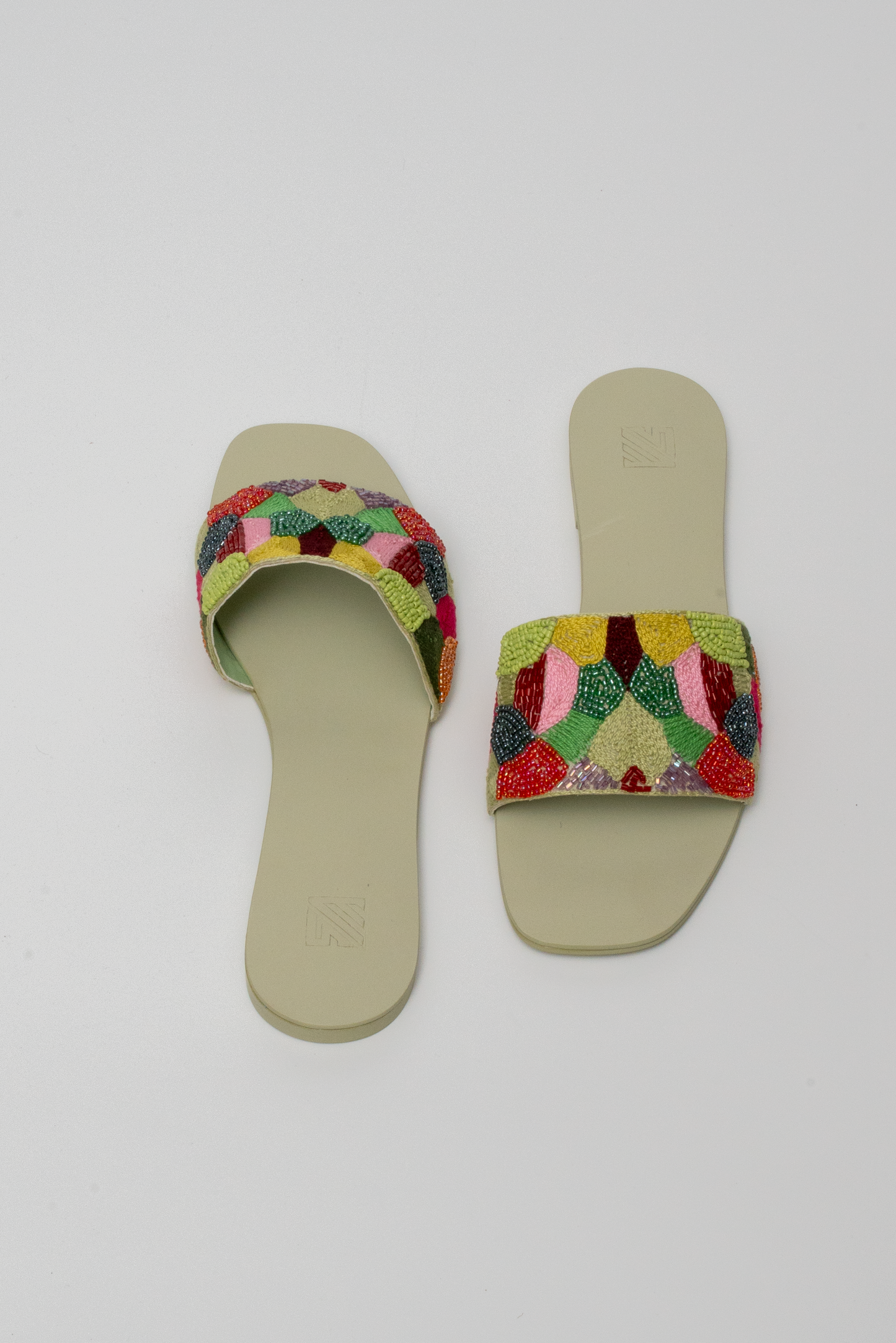 Hand-Embroidered Multicolor Flats