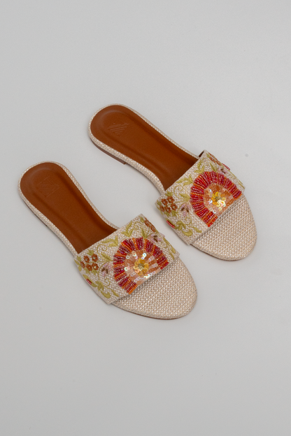 Floral Hand-Embroidered Flats