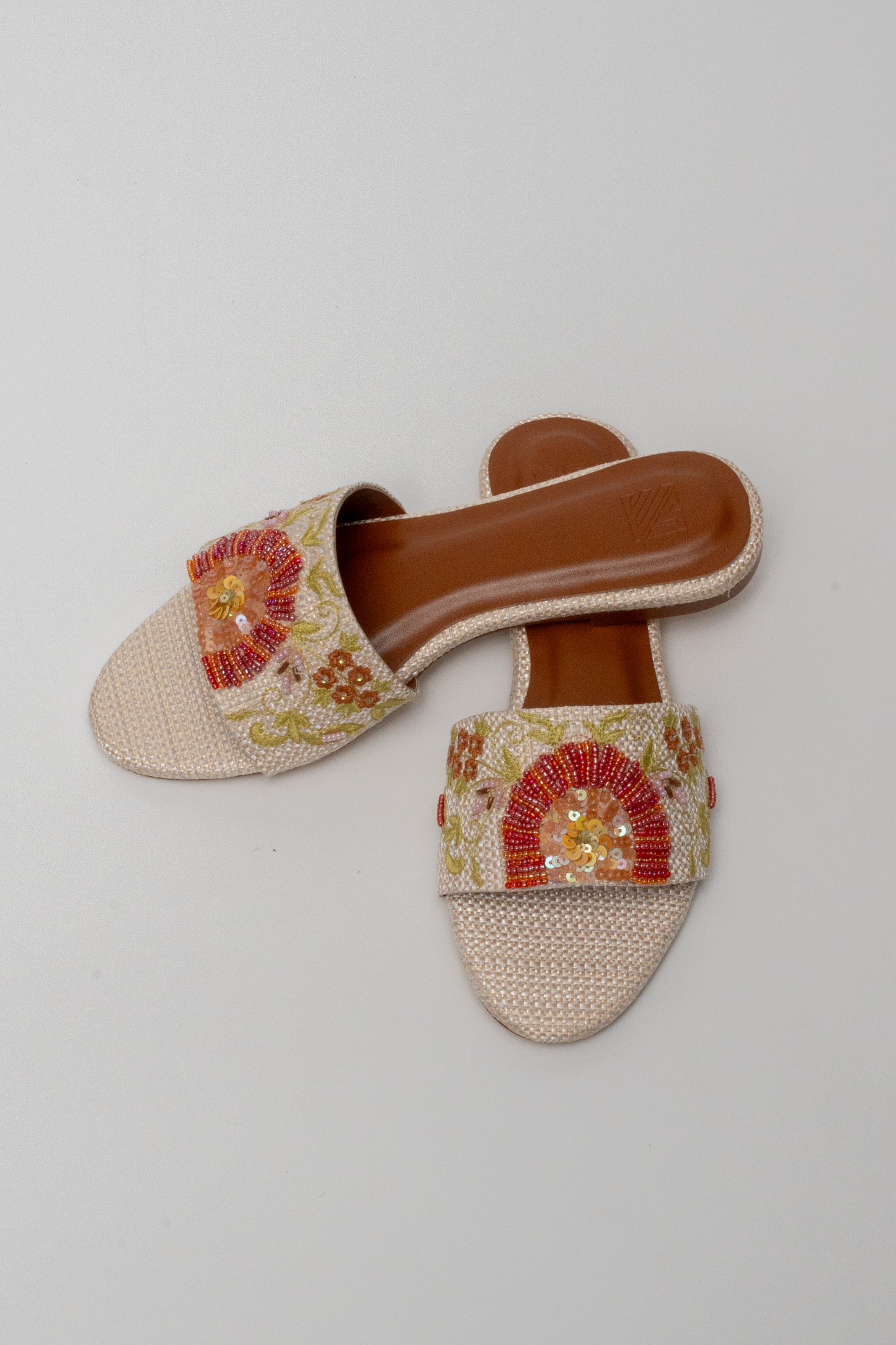 Floral Hand-Embroidered Flats