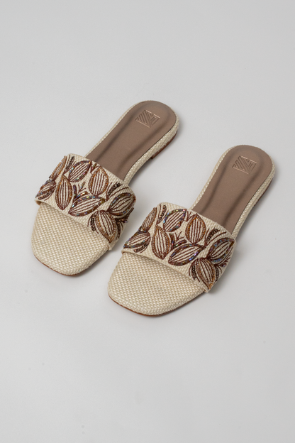 Floral Hand-Embroidered Flats