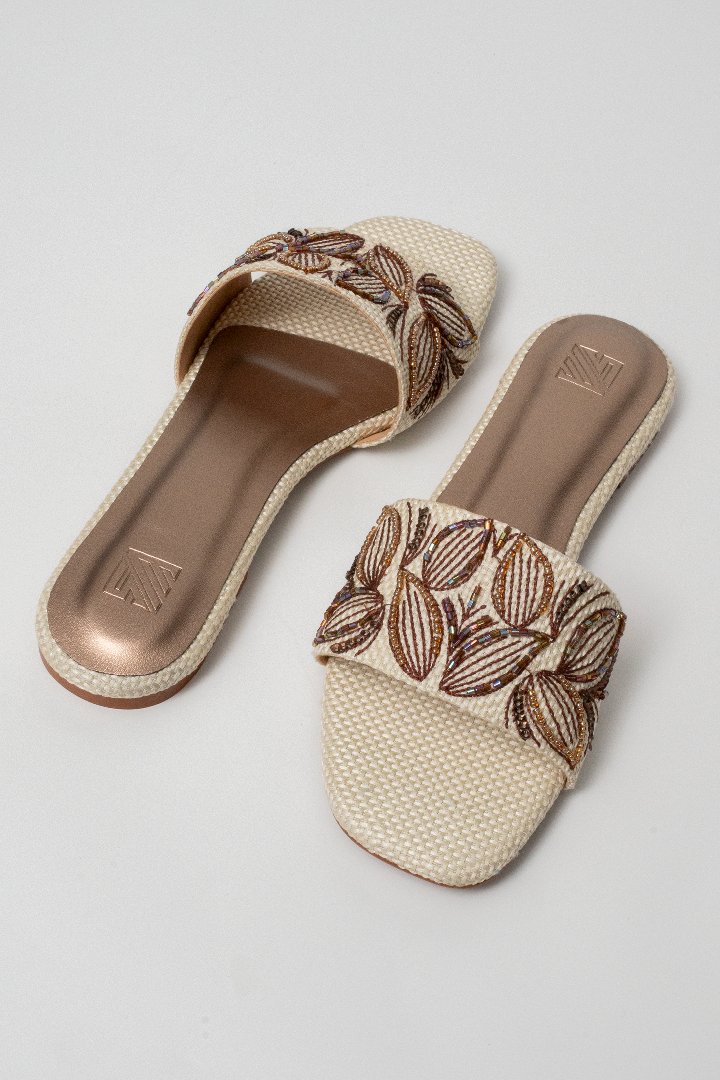 Floral Hand-Embroidered Flats