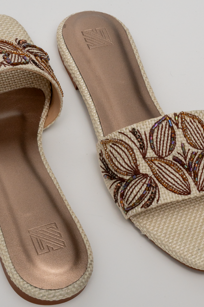 Floral Hand-Embroidered Flats