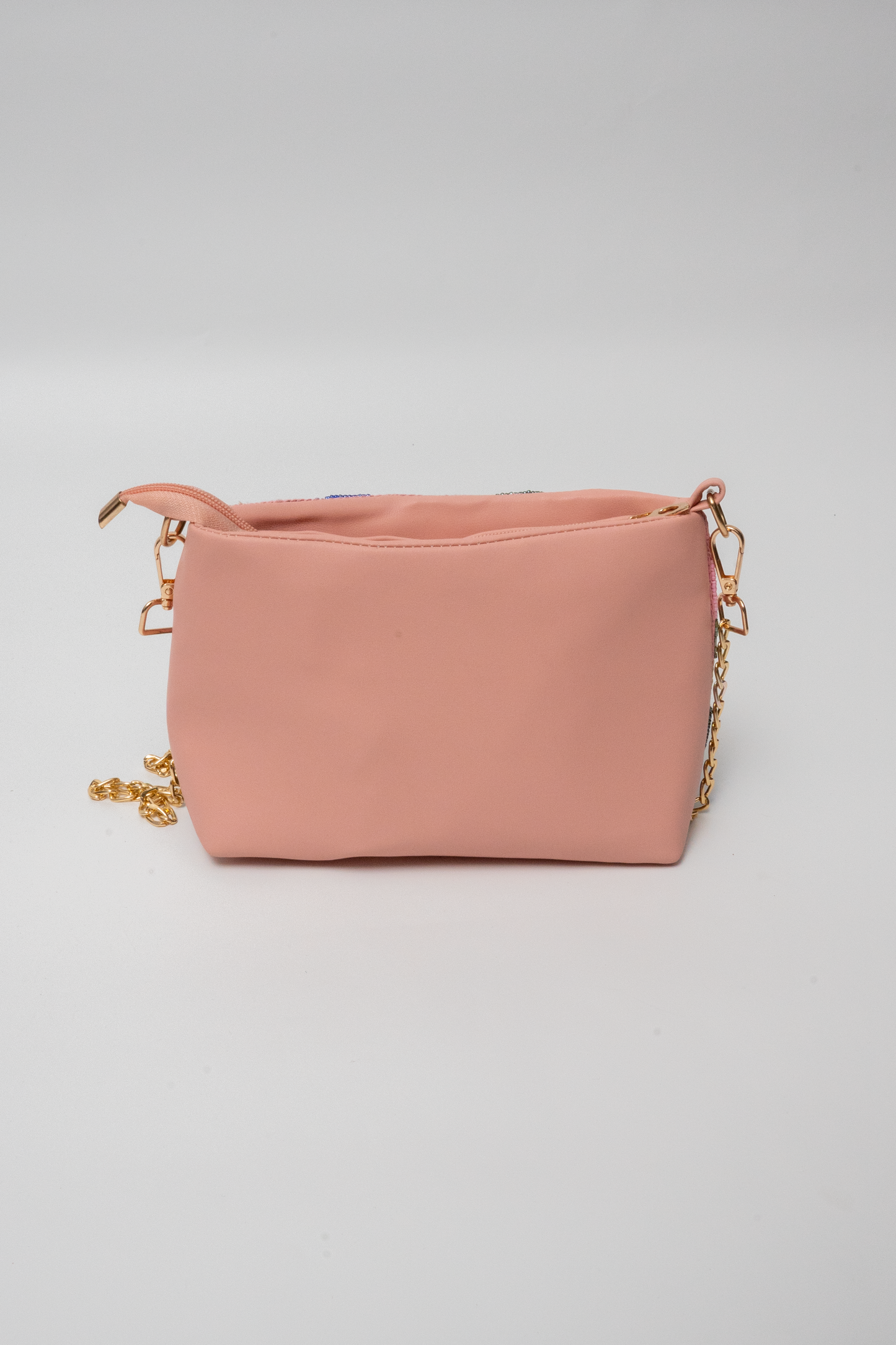 Multicolor Hand-Embroidered Beaded Sling Bag – Pink