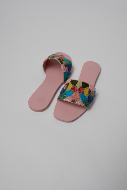Hand-Embroidered Multicolor Flats