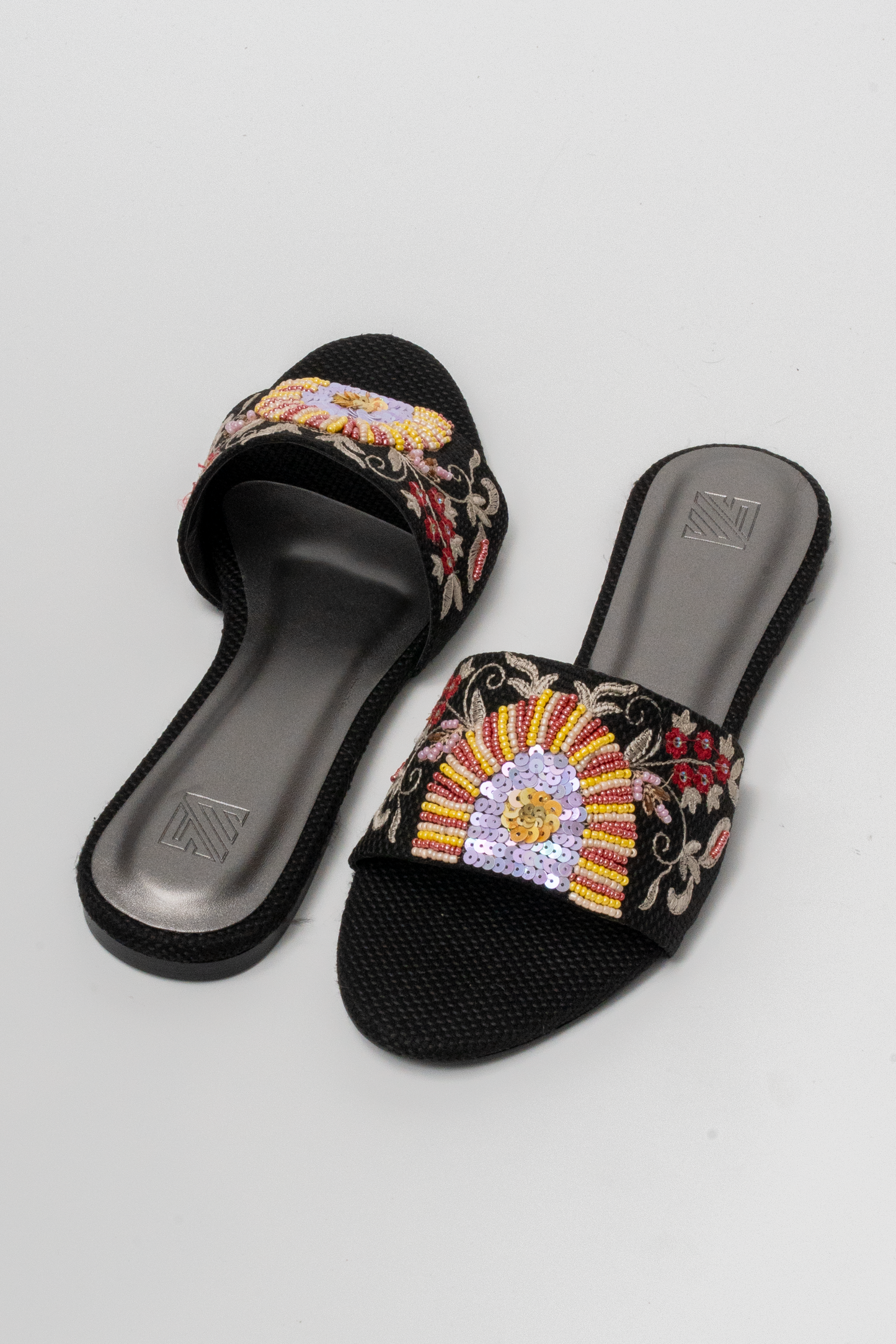 Floral Hand-Embroidered Flats