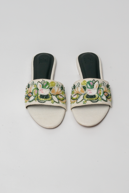 Floral Hand-Embroidered Flat Shoes