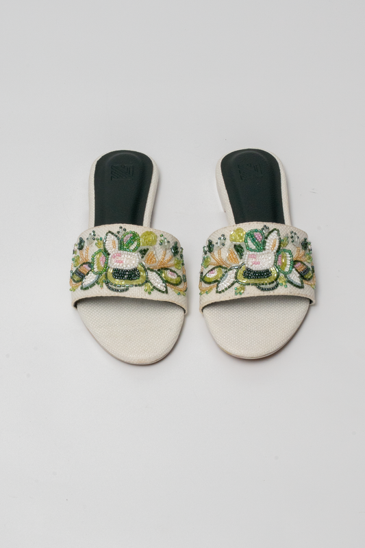 Floral Hand-Embroidered Flat Shoes