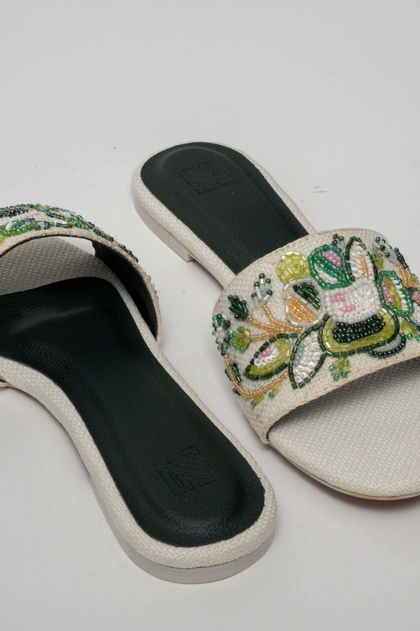 Floral Hand-Embroidered Flat Shoes