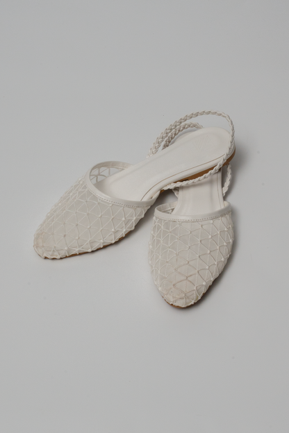 Mesh Net Slingback Flats