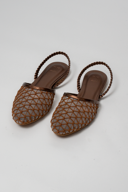 Mesh Net Slingback Flats