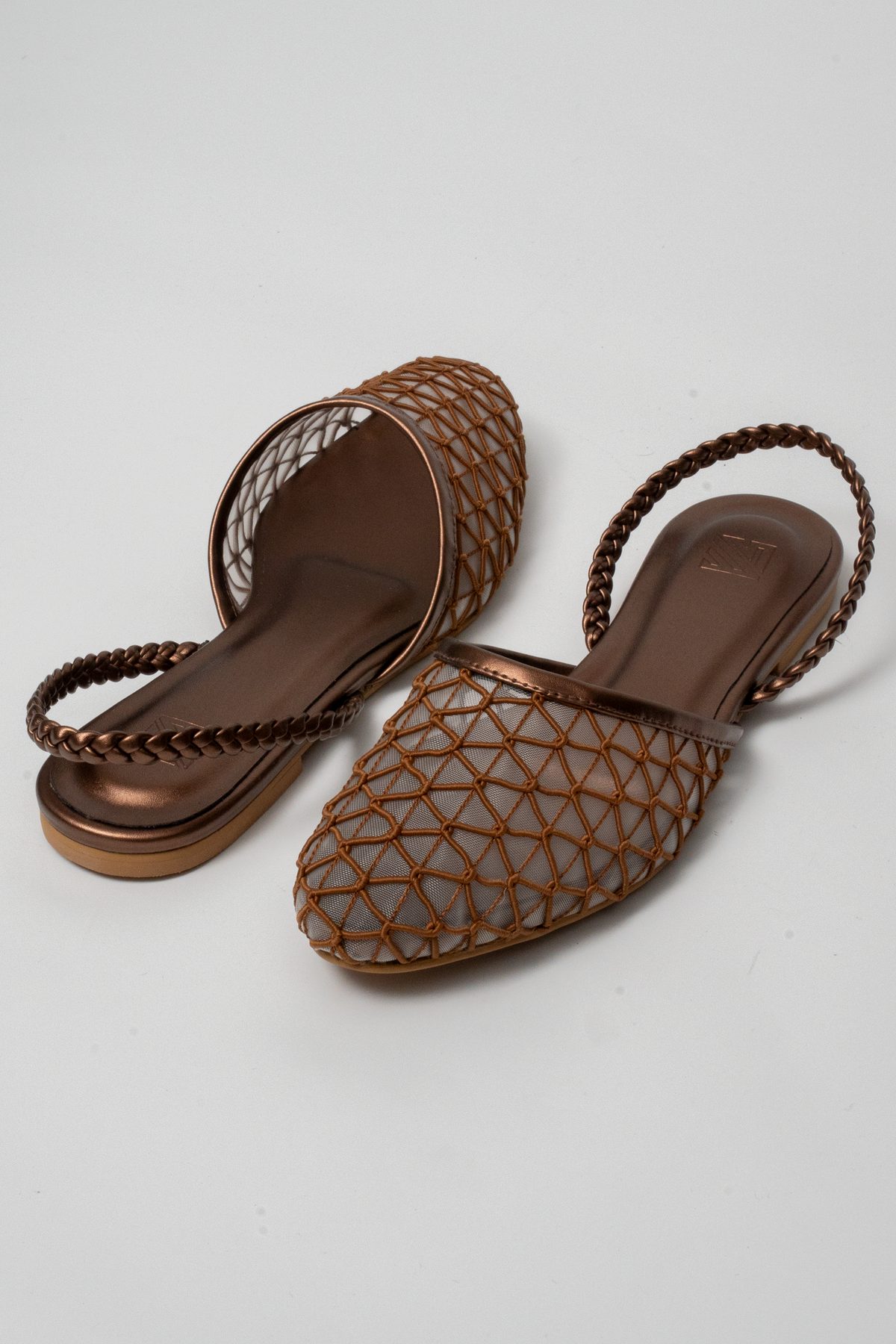 Mesh Net Slingback Flats