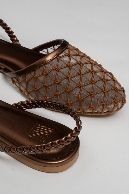 Mesh Net Slingback Flats