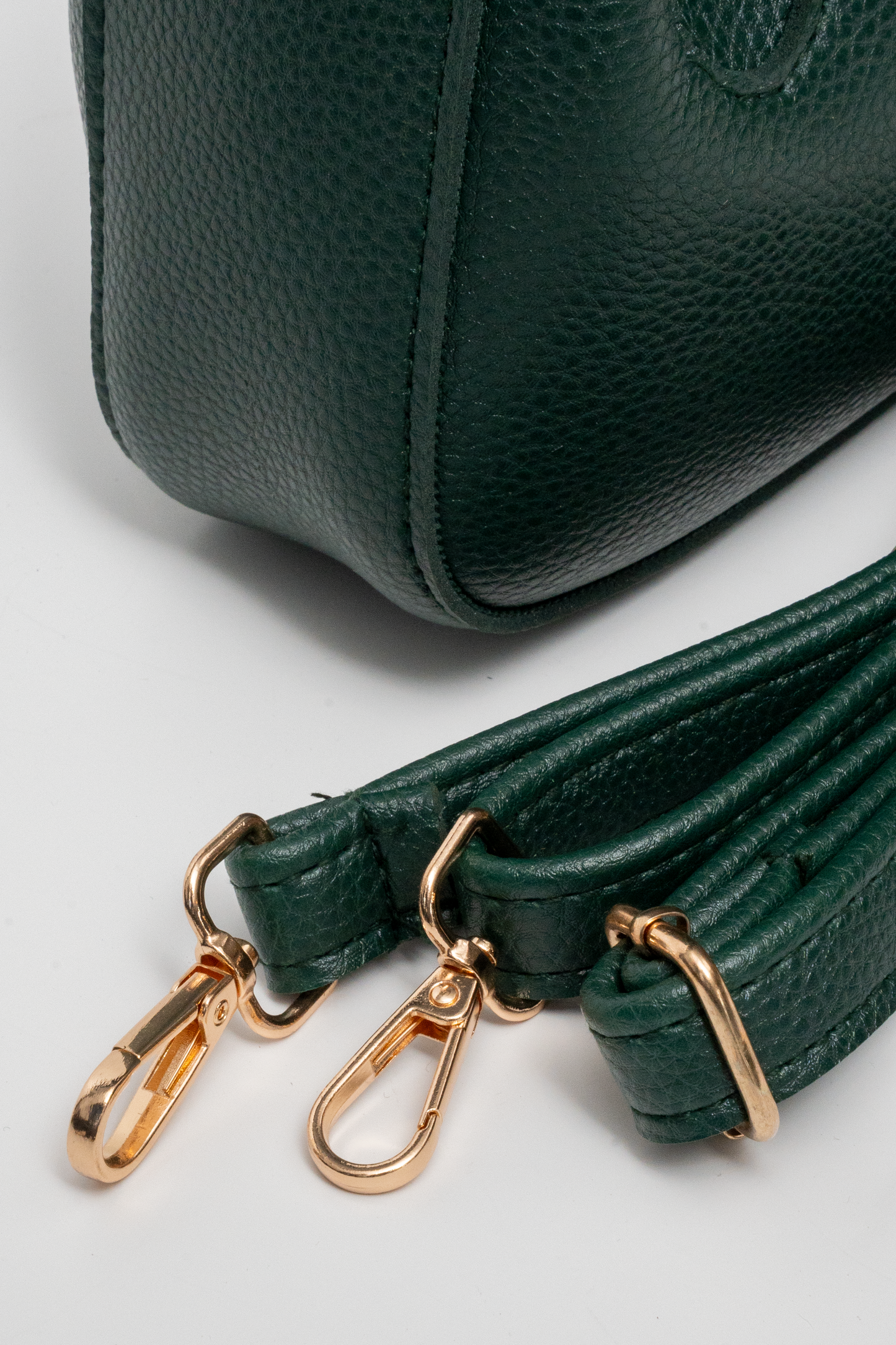 Emerald Green Structured Crossbody Bag