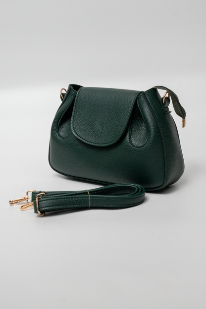 Emerald Green Structured Crossbody Bag