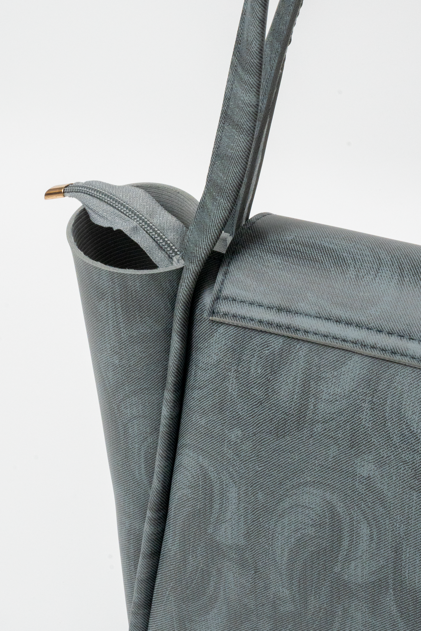 Tan Structured Tote Bag with Front Flap