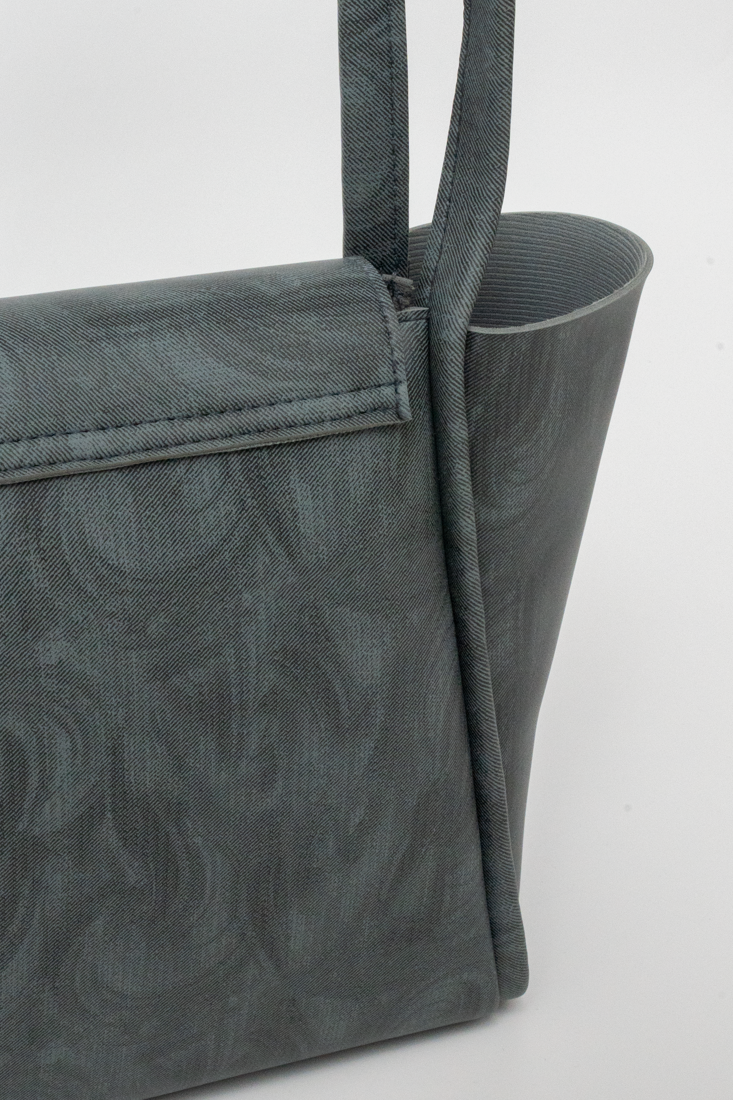 Tan Structured Tote Bag with Front Flap