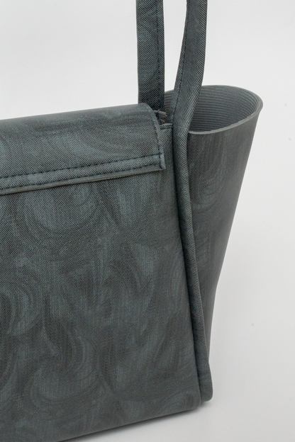 Tan Structured Tote Bag with Front Flap