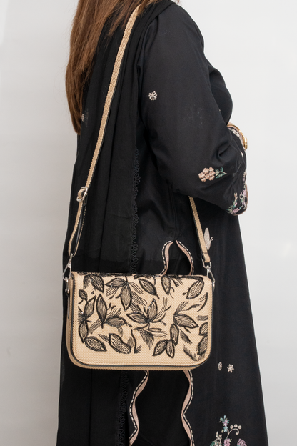 Floral Hand-Embroidered Beaded Box Bag