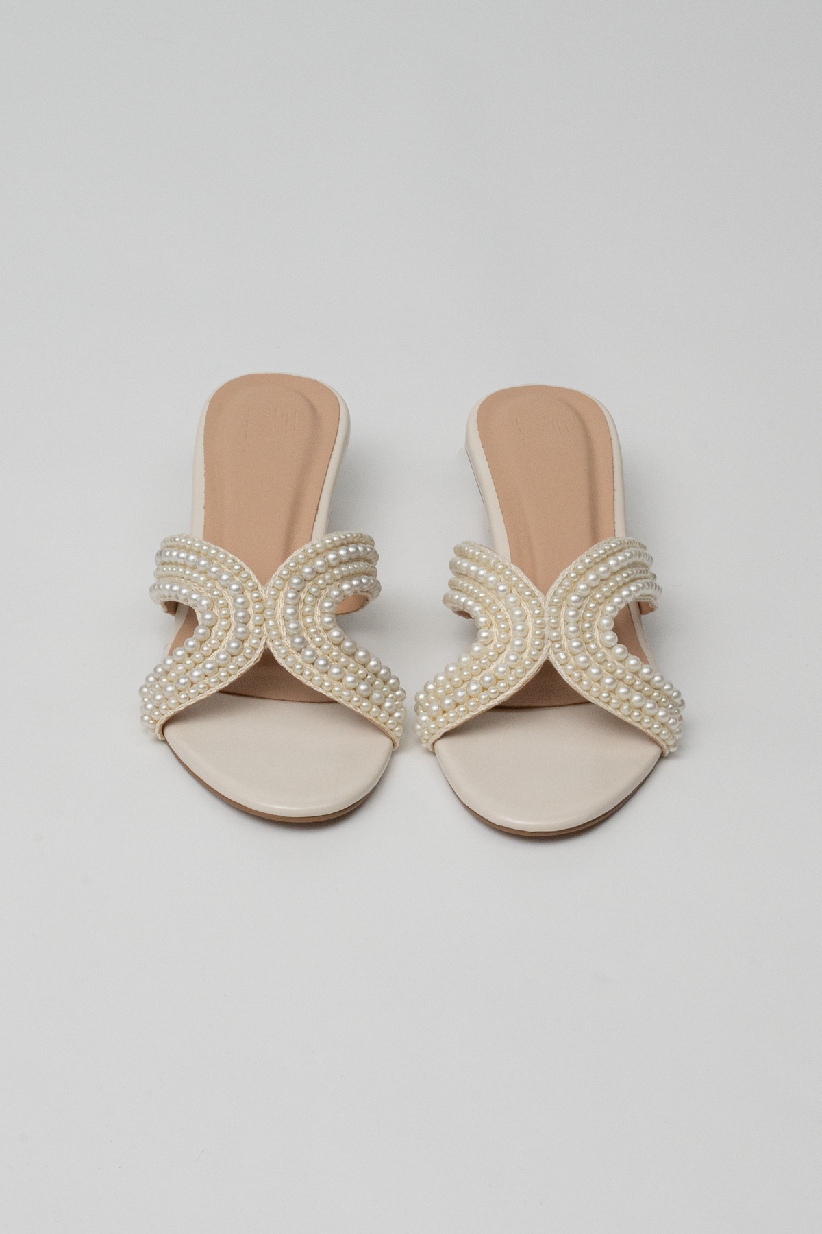 Pearl Cross-Strap Heels