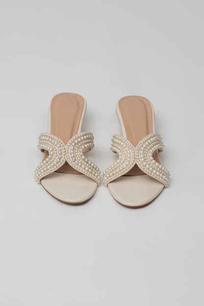 Pearl Cross-Strap Heels
