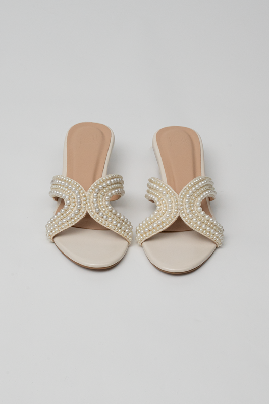 Pearl Cross-Strap Heels