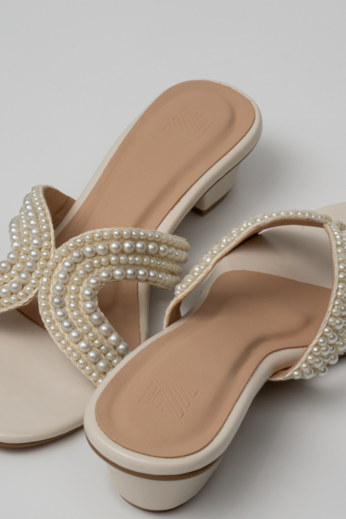 Pearl Cross-Strap Heels