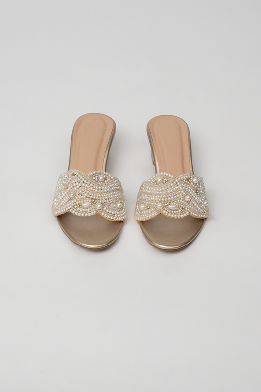 Pearl-Detail Block Heels