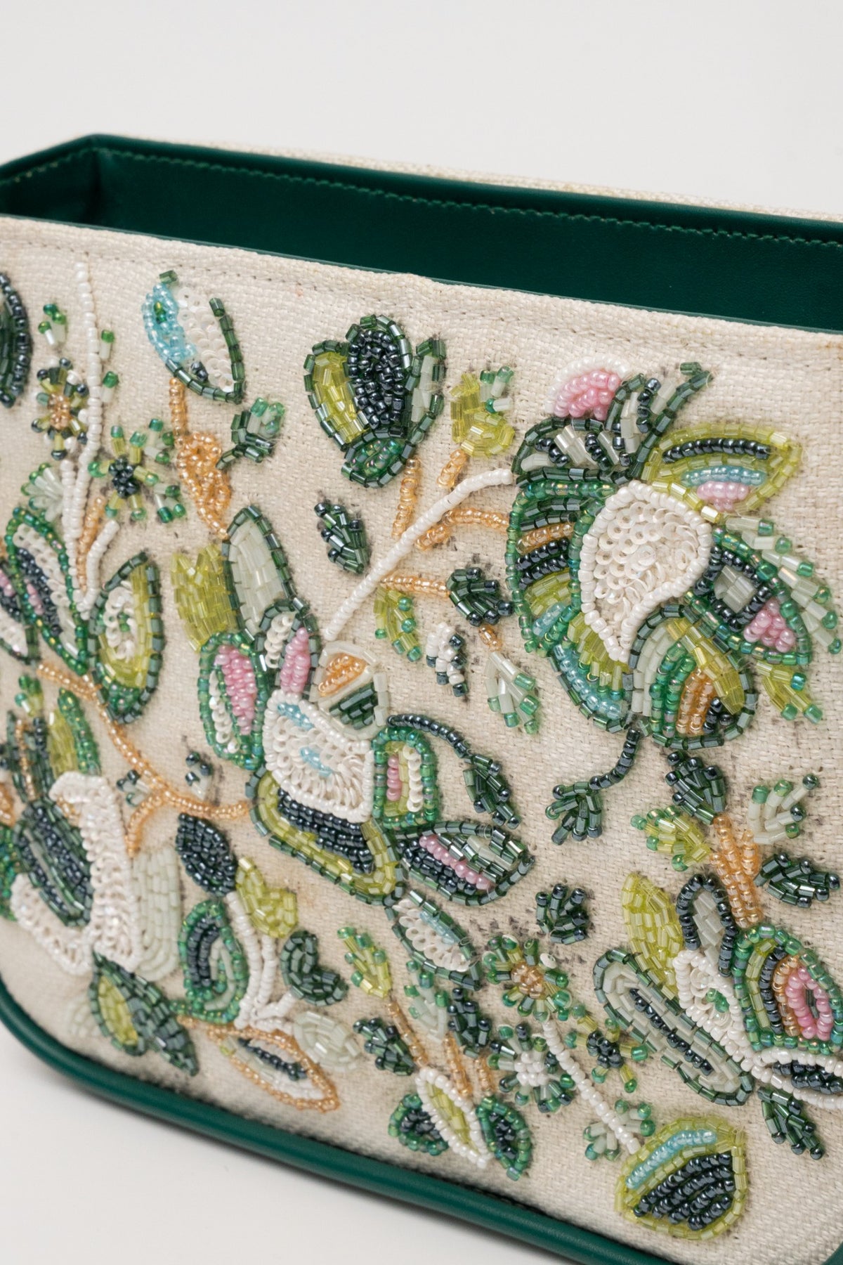 Hand-Embroidered Beaded Crossbody Purse