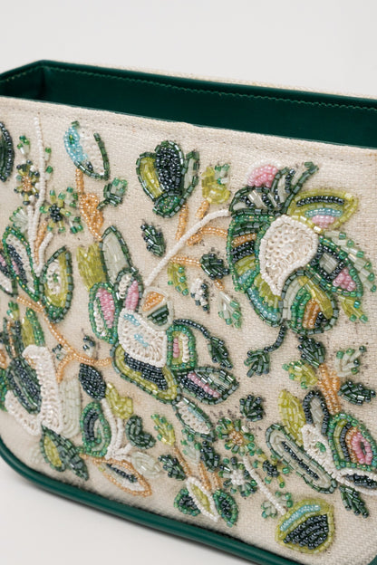 Hand-Embroidered Beaded Crossbody Purse