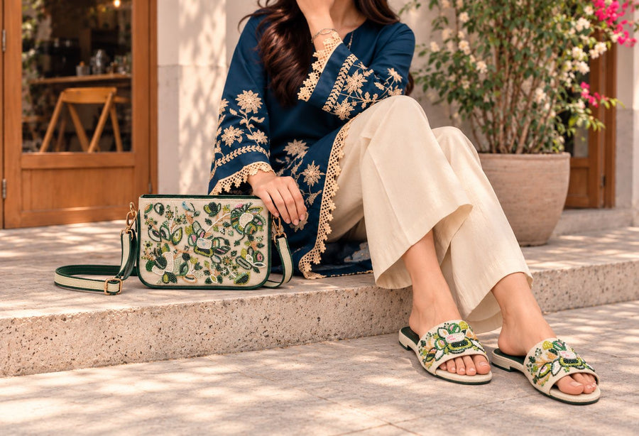 Floral Hand-Embroidered Flat Shoes
