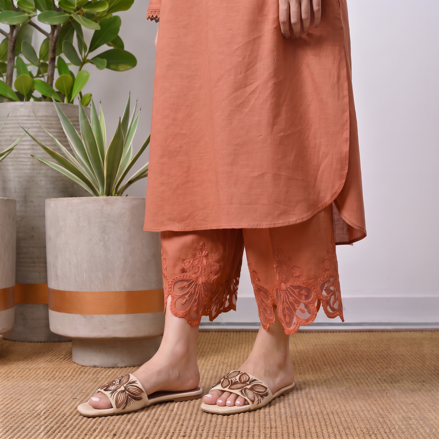 Floral Hand-Embroidered Flats