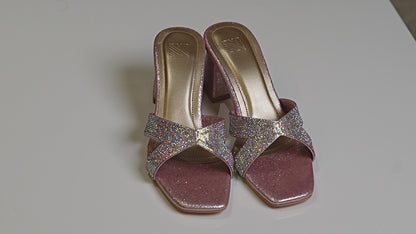 Glitter Cross Strap Heels