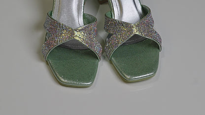Glitter Cross Strap Heels